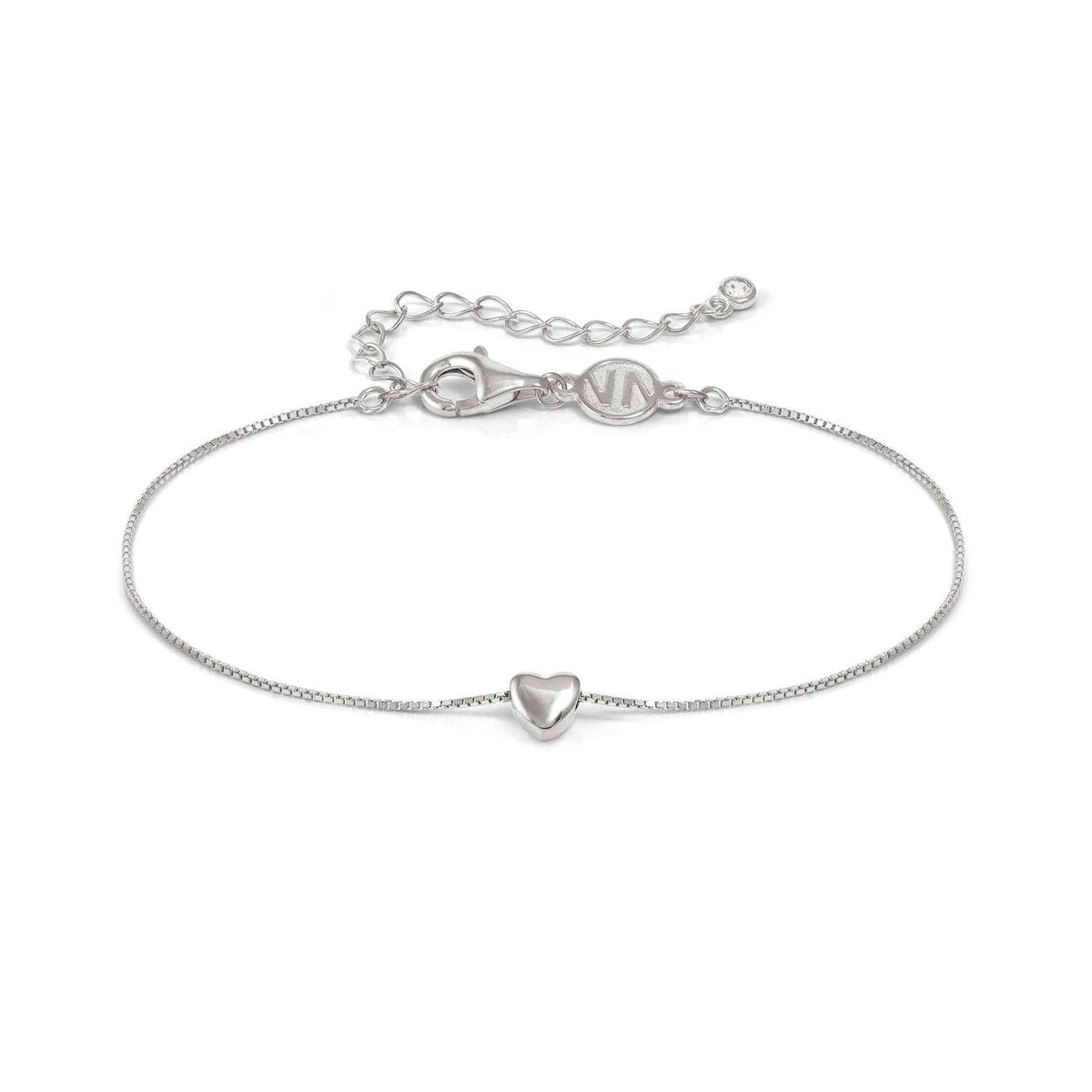 Nomination ARMONICA Armband aus 925er Silber, dazu 1 Schmuckelement, Verschluss mit Cubic Zirkonia verziert (004_Herz Silber)