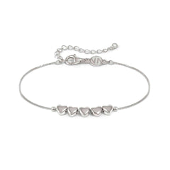 Nomination ARMONICA Armband aus 925er Silber, dazu 5 Schmuckelemente, Verschluss mit Cubic Zirkonia verziert (004_Herz Silber)