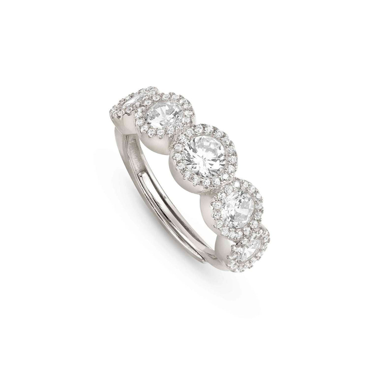 Nomination SEIDIVINA Ring aus 925er Silber, dazu 5 mit Cubic Zirkonia besetzte Schmuckelemente (010_(Silber))