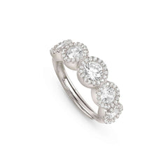 Nomination SEIDIVINA Ring aus 925er Silber, dazu 5 mit Cubic Zirkonia besetzte Schmuckelemente (010_(Silber))