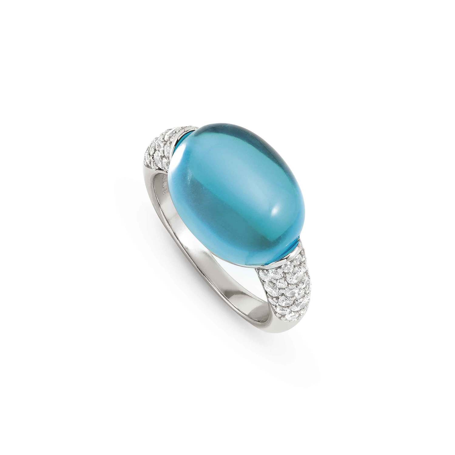 Nomination MYRADIANCE Ring aus 925er Silber, mit Cubic Zirkonia besetzt, dazu synthetischer Schmuckstein (groß) (042_(Topas-Hellblau)-010_Grosse 19)