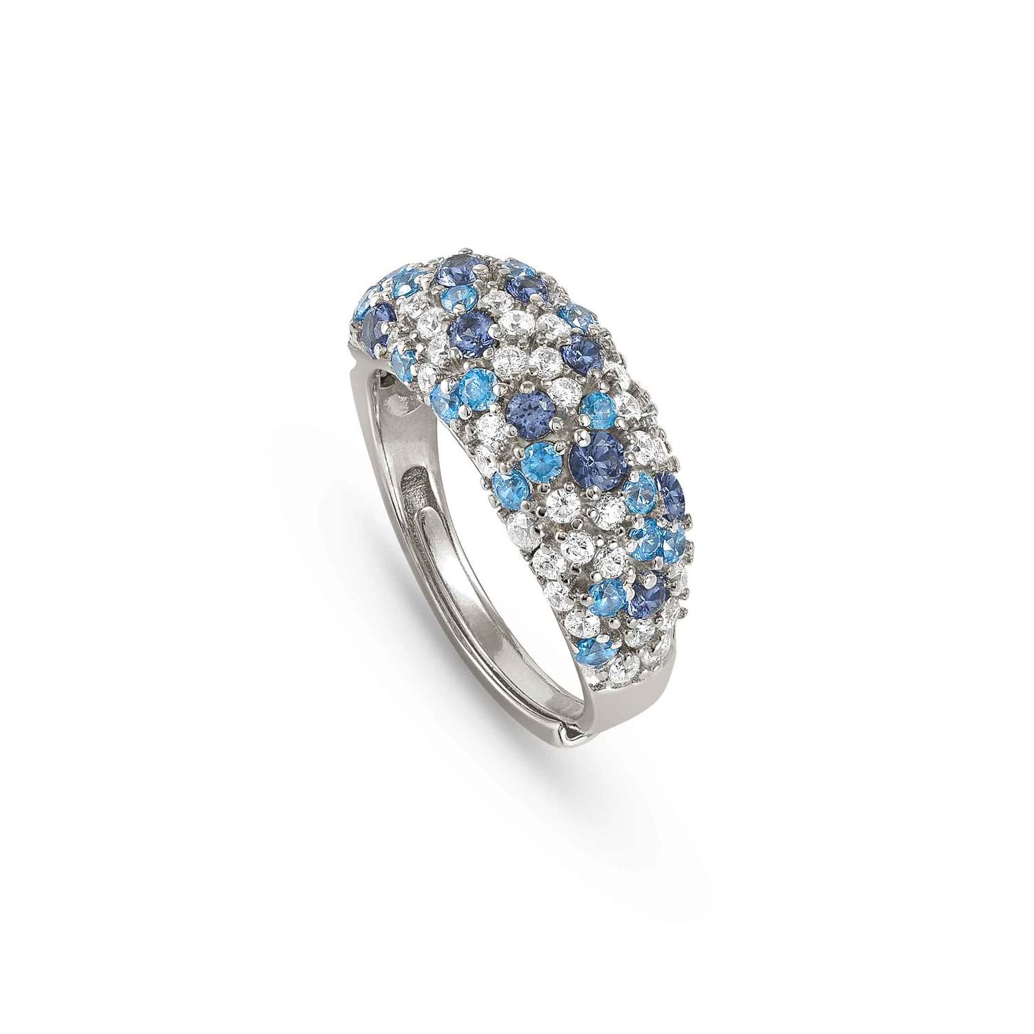 Nomination MOSAICA Ring (klein) aus 925er Silber mit farbigen Cubic Zirkonia besetzt (010_(Silber))