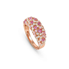 Nomination MOSAICA Ring (klein) aus 925er Silber mit farbigen Cubic Zirkonia besetzt (011_Rosevergoldet)