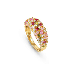 Nomination MOSAICA Ring (klein) aus 925er Silber mit farbigen Cubic Zirkonia besetzt (012_(Gelb vergoldet))