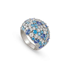 Nomination MOSAICA Ring (groß) aus 925er Silber mit farbigen Cubic Zirkonia besetzt (010_(Silber)-010_Grosse 19)