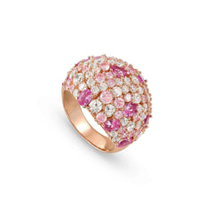 Nomination MOSAICA Ring (groß) aus 925er Silber mit farbigen Cubic Zirkonia besetzt (011_Rosevergoldet-006_Grosse 15)
