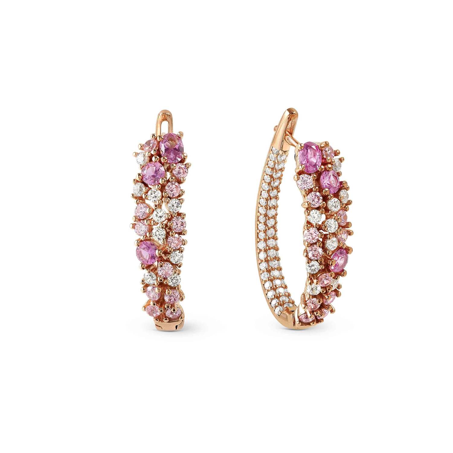 Nomination MOSAICA Ohrclips aus 925er Silber, mit farbigen Cubic Zirkonia besetzt (011_Rosevergoldet)