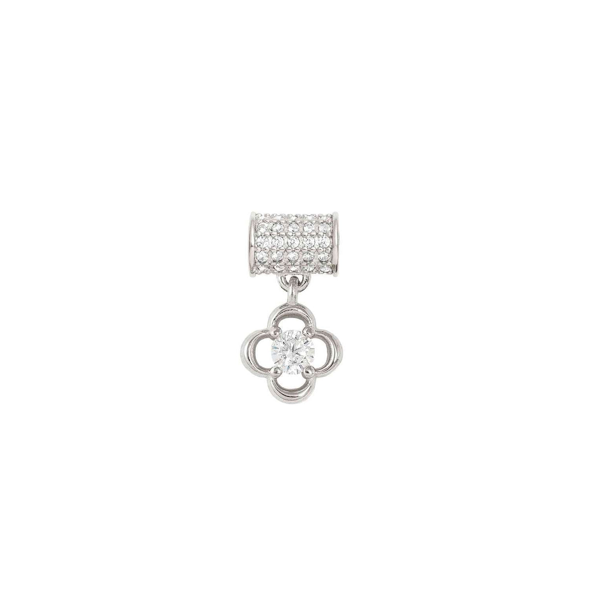 Nomination SEIMIA WHITE Anhänger aus 925er Silber, mit Cubic Zirkonia in Pavé-Fassung verziert (006_Kleeblatt)