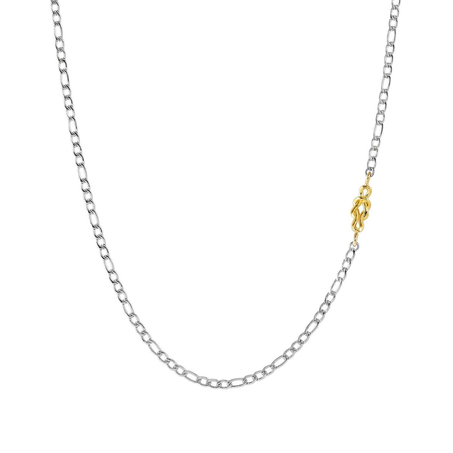 Nomination REFINED Halskette aus Edelstahl, dazu Schmuckelement aus 18kt Gold (024_Knoten)
