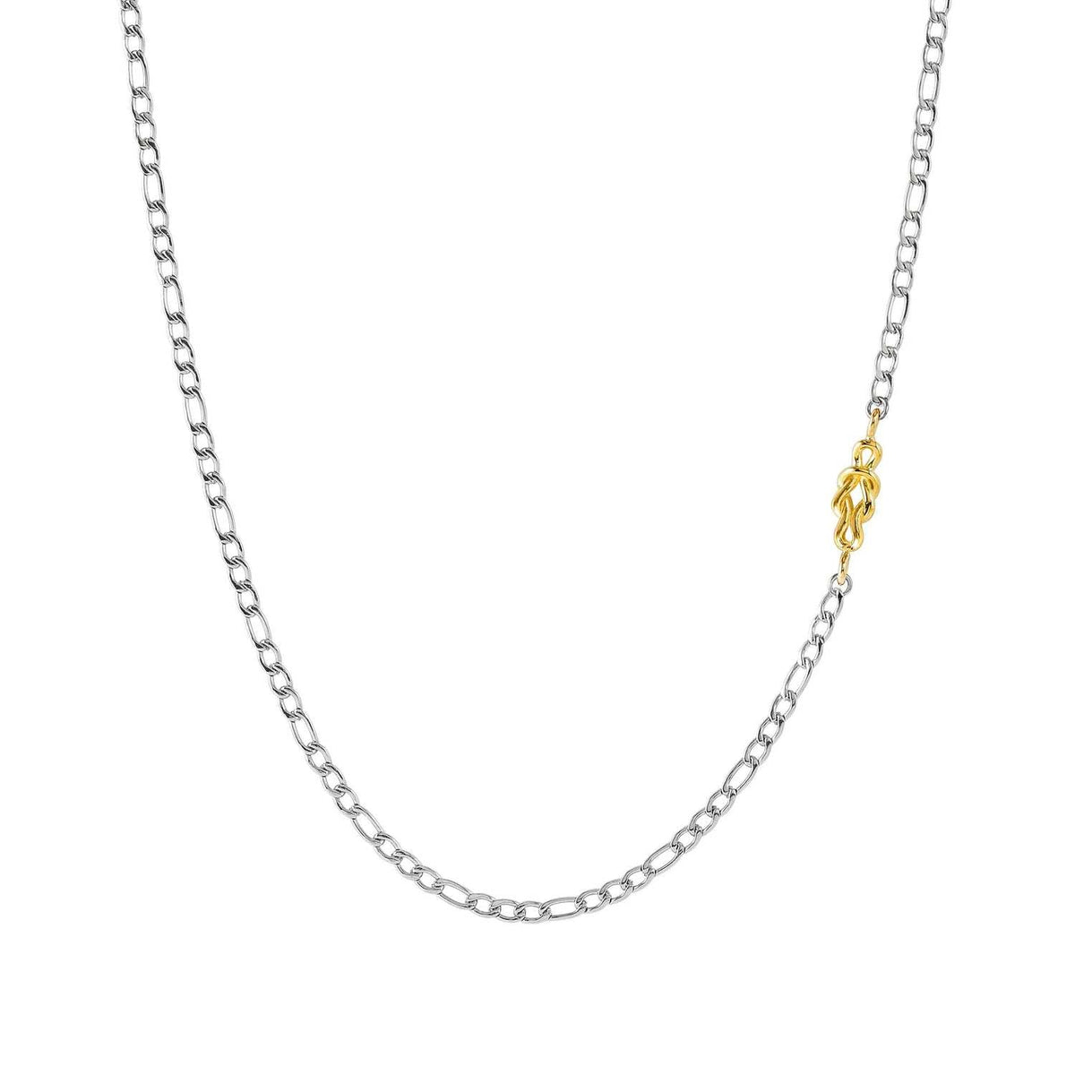 Nomination REFINED Halskette aus Edelstahl, dazu Schmuckelement aus 18kt Gold (024_Knoten)