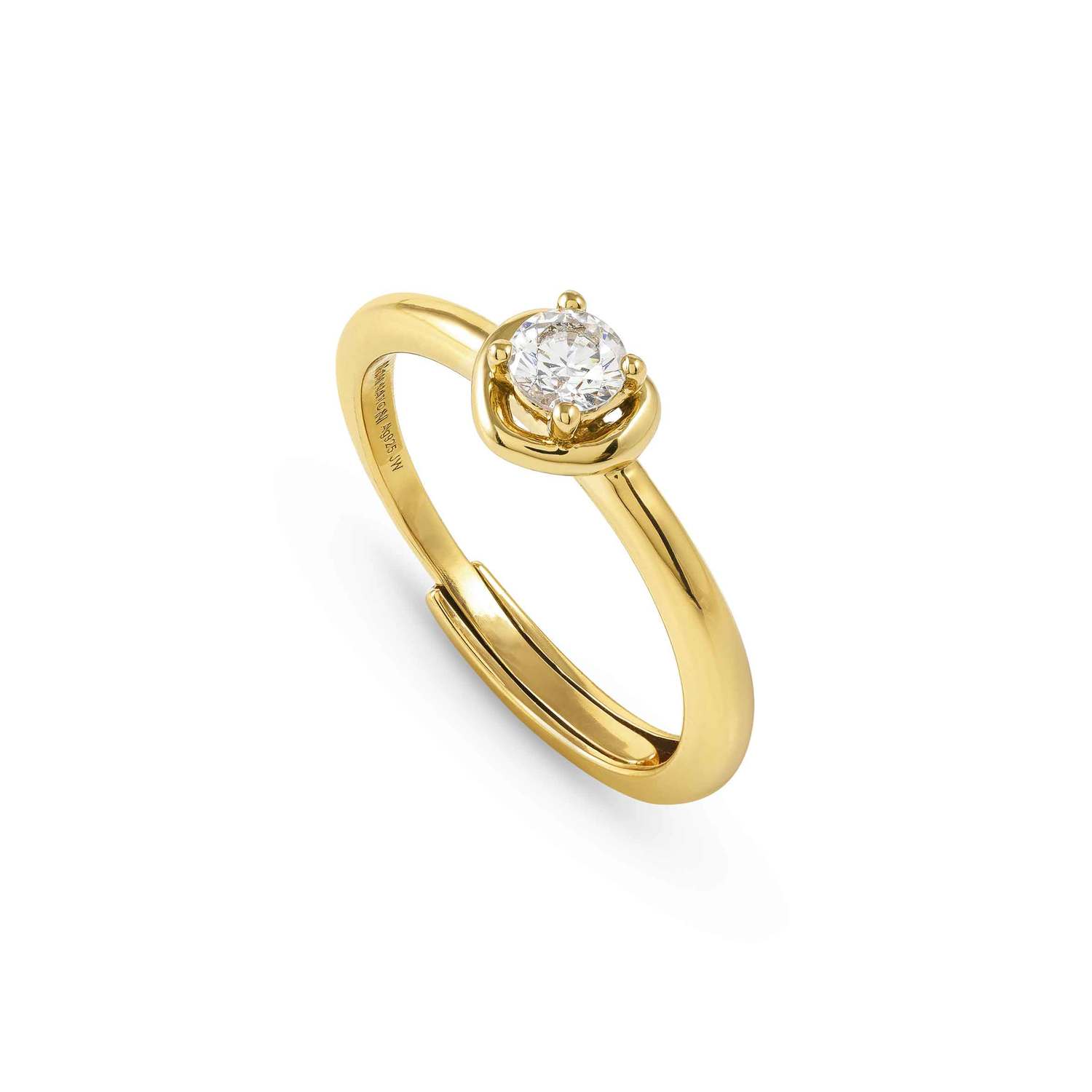 Nomination COSMICLOVE Ring aus 925er Silber, mit Cubic Zirkonia verziert (006_Herz Gelbgold)