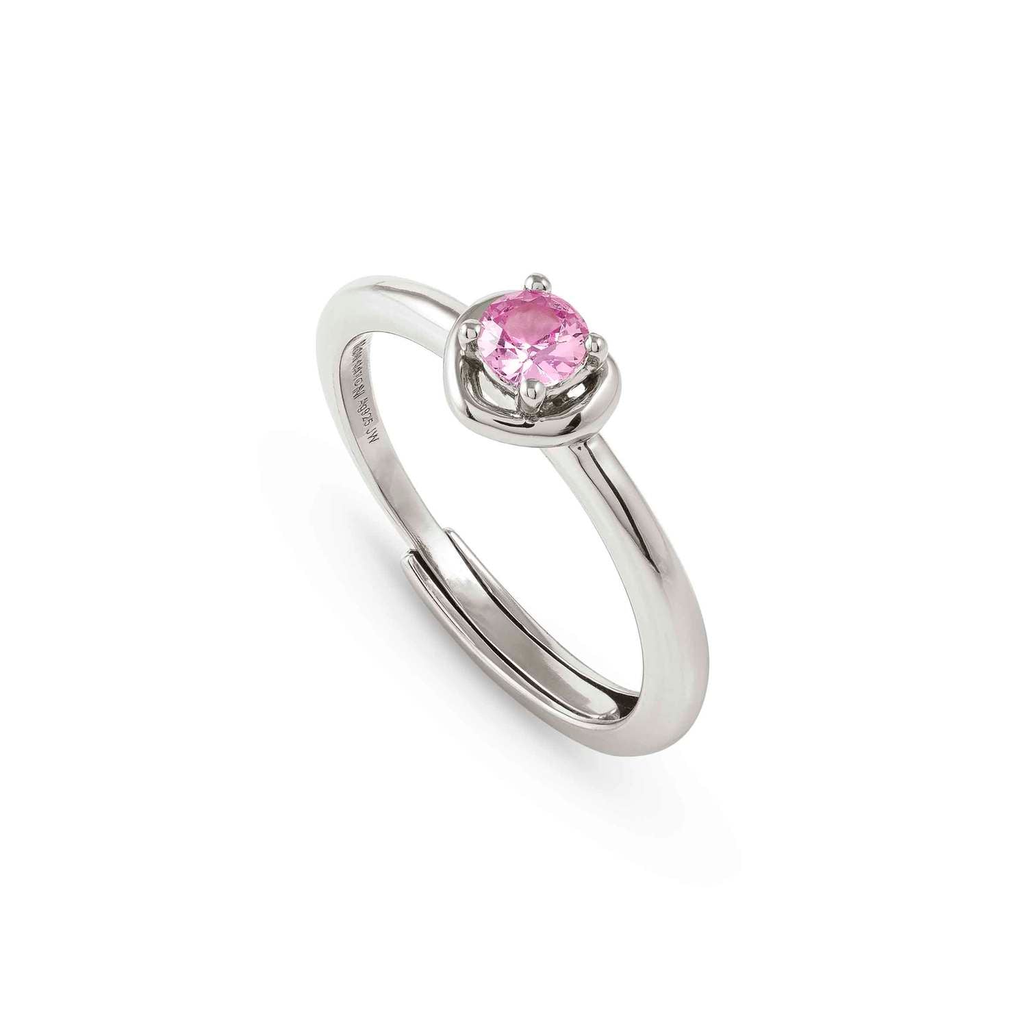 Nomination COSMICLOVE Ring aus 925er Silber, mit farbigem Cubic Zirkonia-Herz verziert (002_ROSA)