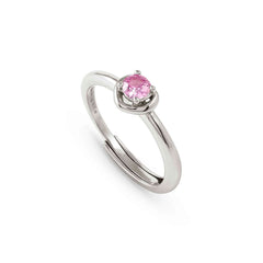 Nomination COSMICLOVE Ring aus 925er Silber, mit farbigem Cubic Zirkonia-Herz verziert (002_ROSA)
