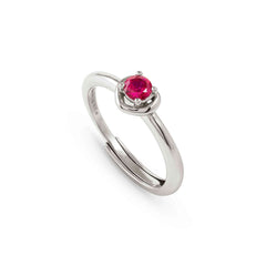 Nomination COSMICLOVE Ring aus 925er Silber, mit farbigem Cubic Zirkonia-Herz verziert (006_ROT)