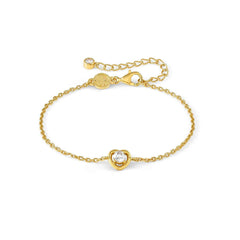 Nomination COSMICLOVE Armband aus 925er Silber, mit Cubic Zirkonia verziert (006_Herz Gelbgold)
