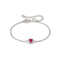 Nomination COSMICLOVE Armband aus 925er Silber, mit farbigem Cubic Zirkonia-Herz verziert (006_ROT)