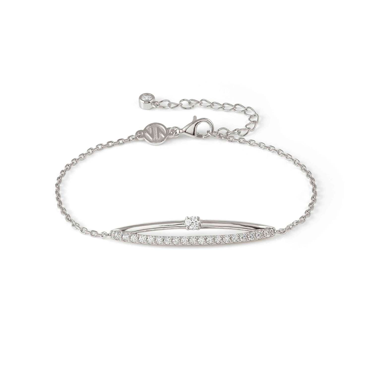 Nomination COSMICLOVE Armband aus 925er Silber, dazu mit Cubic Zirkonia besetztes Schmuckelement (001_WEISS)