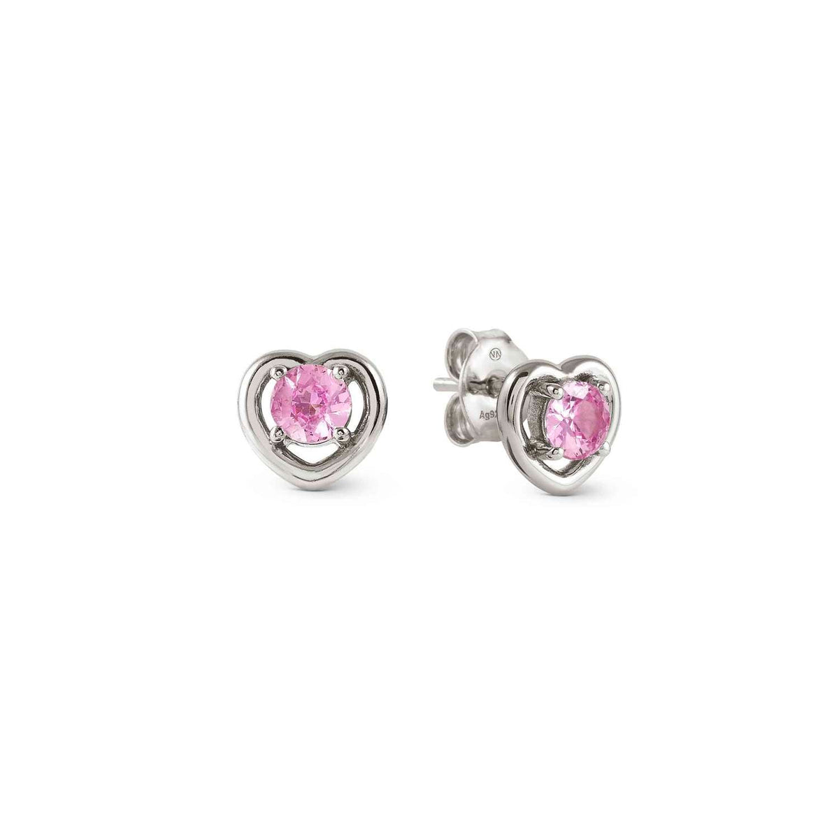 Nomination COSMICLOVE Herz-Ohrstecker aus 925er Silber, mit farbigem Cubic Zirkonia verziert (002_ROSA)