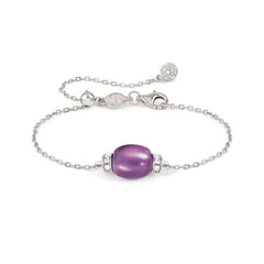 Nomination MYRADIANCE PRECIOUS Armband aus 925er Silber, mit Topasen (Weiß) verziert, dazu natürlicher Schmuckstein (groß) (001_Amethyst)