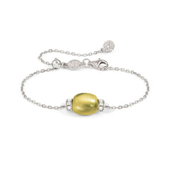 Nomination MYRADIANCE PRECIOUS Armband aus 925er Silber, mit Topasen (Weiß) verziert, dazu natürlicher Schmuckstein (groß) (010_(Quarz, Lemon))