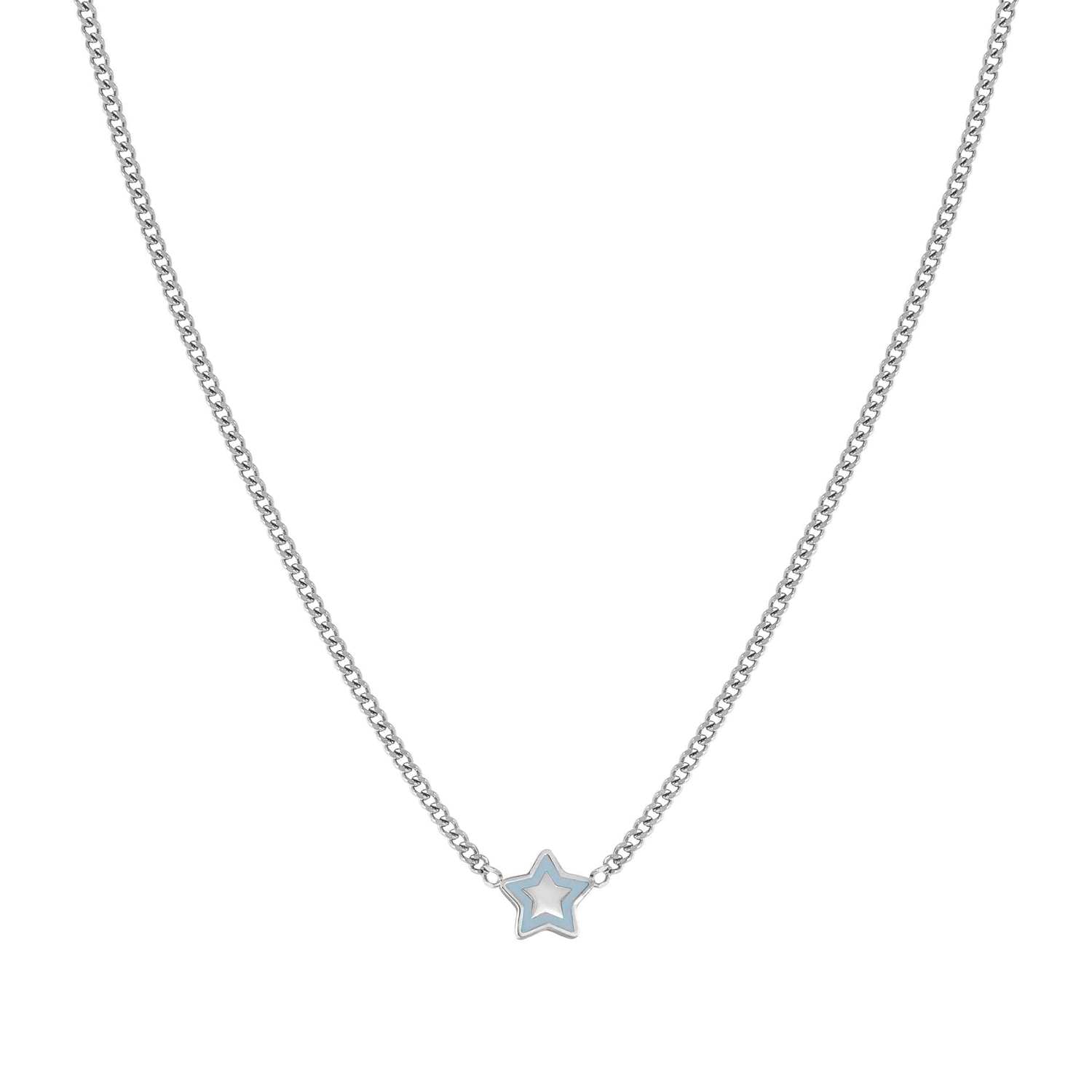 Nomination FAIRYICONS Halskette aus Edelstahl, dazu 1 mit Emaille verziertes Schmuckelement (023_Stern)