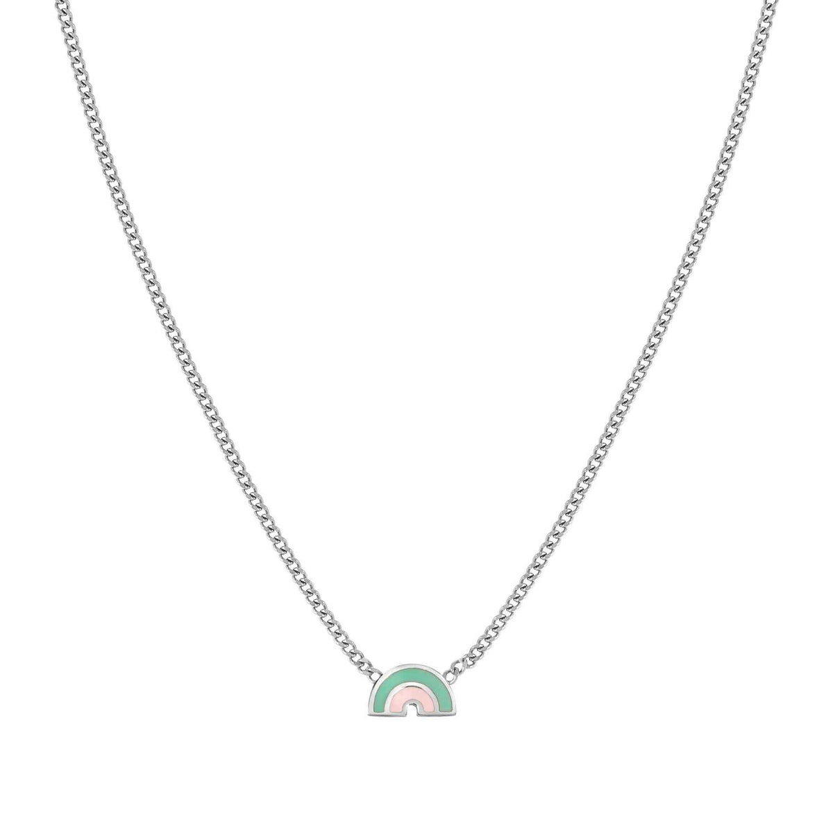 Nomination FAIRYICONS Halskette aus Edelstahl, dazu 1 mit Emaille verziertes Schmuckelement (044_(Regenbogen))