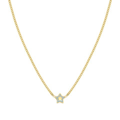 Nomination FAIRYICONS Halskette aus Edelstahl, gold PVD-beschichtet, dazu 1 mit Emaille verziertes Schmuckelement (023_Stern)