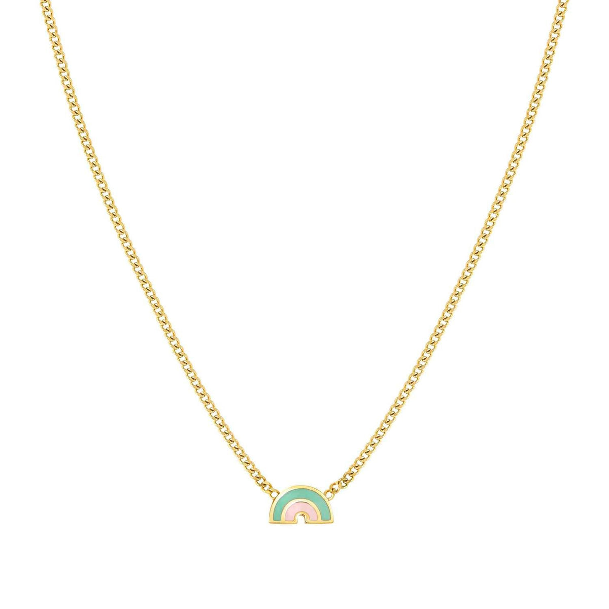 Nomination FAIRYICONS Halskette aus Edelstahl, gold PVD-beschichtet, dazu 1 mit Emaille verziertes Schmuckelement (044_(Regenbogen))