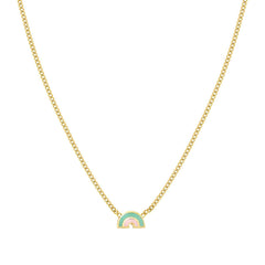 Nomination FAIRYICONS Halskette aus Edelstahl, gold PVD-beschichtet, dazu 1 mit Emaille verziertes Schmuckelement (044_(Regenbogen))