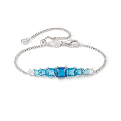 Nomination DAYTONIGHT Armband aus 925er Silber, dazu mit Cubic Zirkonia besetztes Schmuckelement (006_HIMMELBLAU)