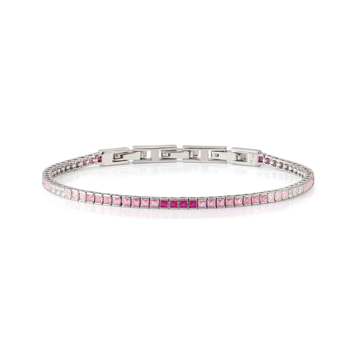 Nomination DAYTONIGHT Tennis-Armband aus 925er Silber, mit Cubic Zirkonia (2,7 mm) besetzt (003_ROSA)