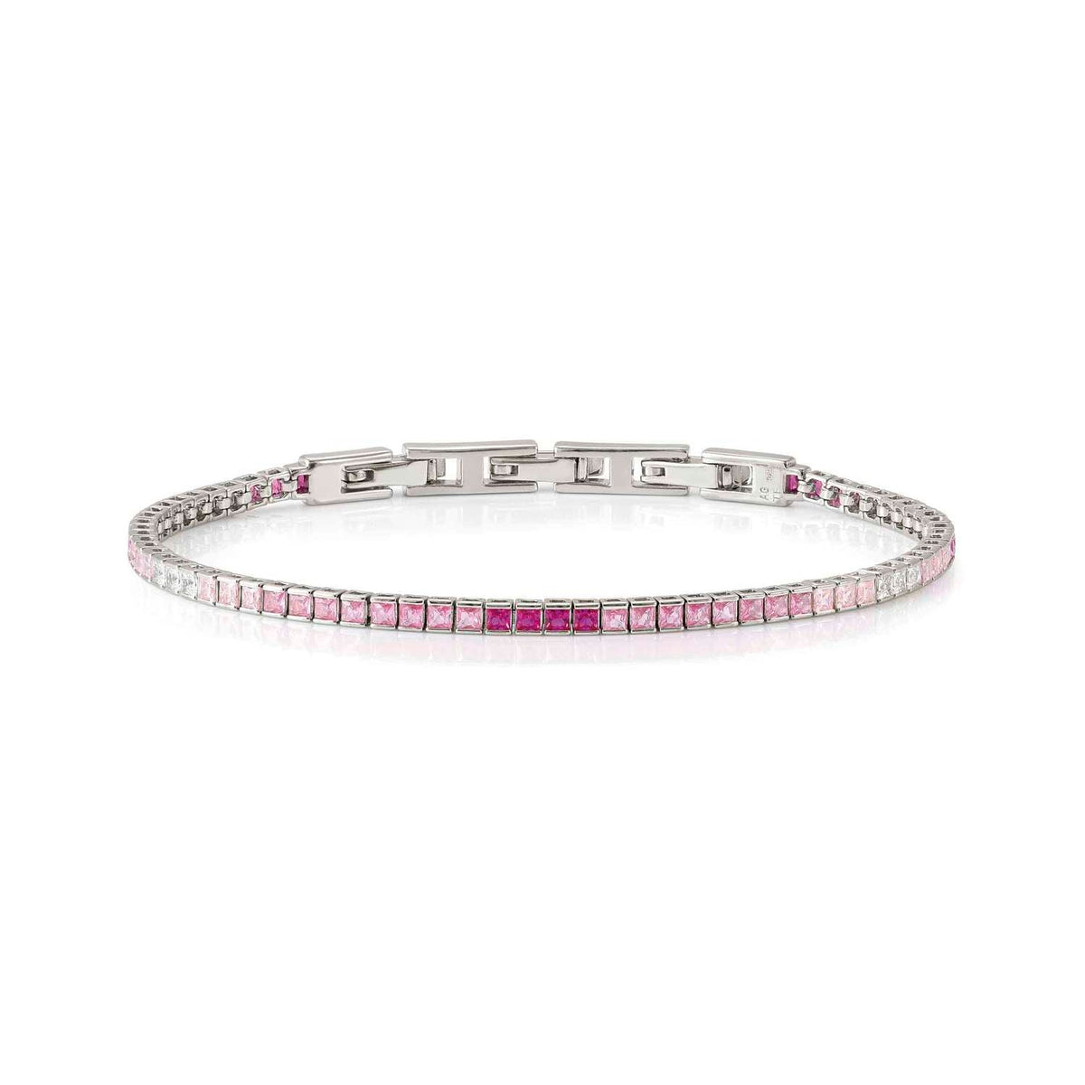 Nomination DAYTONIGHT Tennis-Armband aus 925er Silber, mit Cubic Zirkonia (2,7 mm) besetzt (003_ROSA)