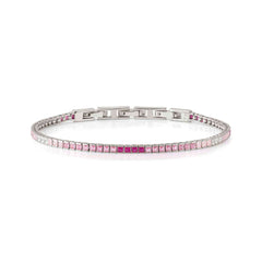 Nomination DAYTONIGHT Tennis-Armband aus 925er Silber, mit Cubic Zirkonia (2,7 mm) besetzt (003_ROSA)