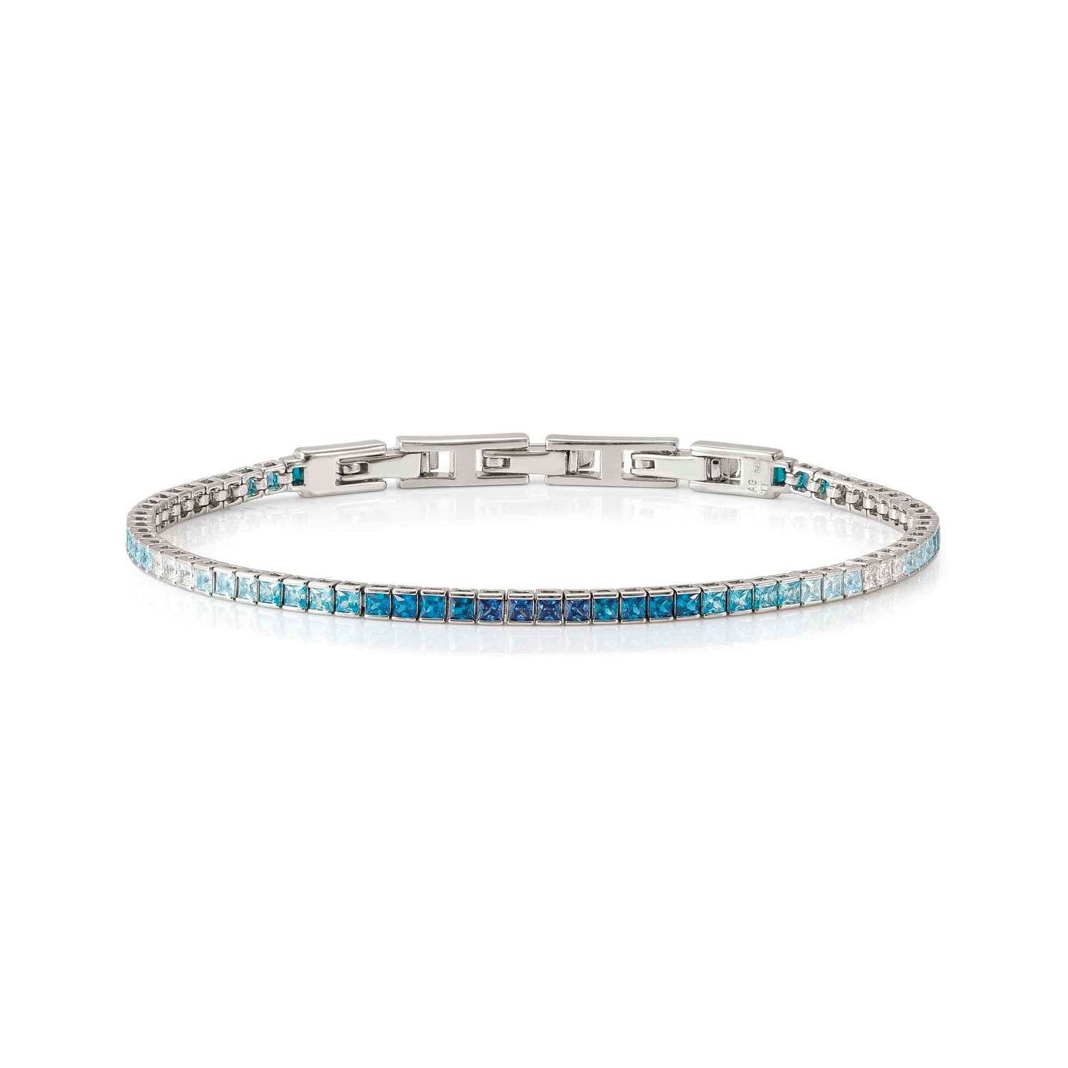 Nomination DAYTONIGHT Tennis-Armband aus 925er Silber, mit Cubic Zirkonia (2,7 mm) besetzt (006_HIMMELBLAU)