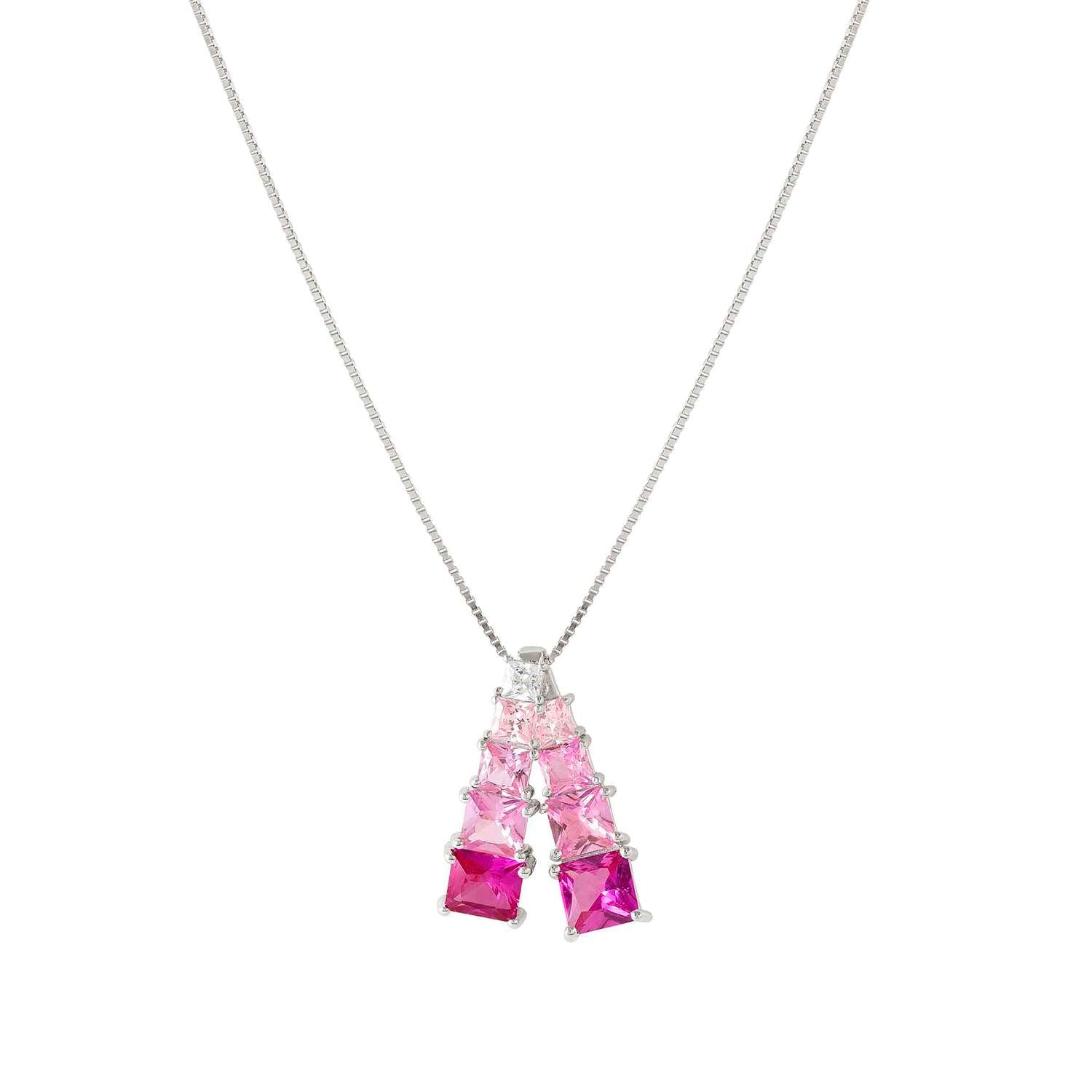 Nomination DAYTONIGHT Halskette aus 925er Silber, dazu mit Cubic Zirkonia besetzter Anhänger (003_ROSA)