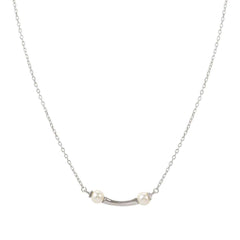 Nomination FASHION ERA Halskette aus 925er Silber, dazu mit weißen Perlen verziertes Schmuckelement, mit Cubic Zirkonia verziert (010_(Silber))