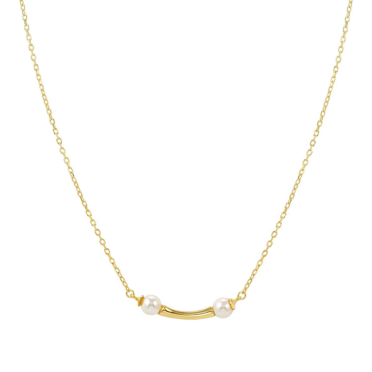 Nomination FASHION ERA Halskette aus 925er Silber, dazu mit weißen Perlen verziertes Schmuckelement, mit Cubic Zirkonia verziert (012_(Gelb vergoldet))