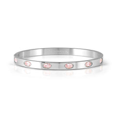 Nomination PRETTY BANGLES NEW EDITION Armreif (MEDIUM) aus Edelstahl, mit 6 Cubic Zirkonia-Pavés (oval) verziert (002_ROSA)