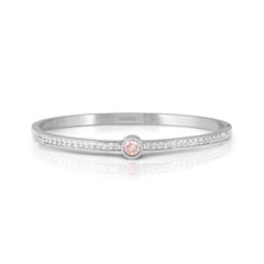 Nomination PRETTY BANGLES NEW EDITION Armreif (SMALL) aus Edelstahl, mit Cubic Zirkonia voll besetzt (002_ROSA)