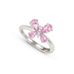 Nomination SHINE ME UP Ring aus 925er Silber, dazu mit Cubic Zirkonia besetztes Schmuckelement (007_(Schmetterling, Weiß/Hellblau))