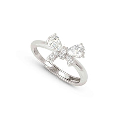 Nomination SHINE ME UP Ring aus 925er Silber, dazu mit Cubic Zirkonia besetztes Schmuckelement (008_(Schleife, Weiß))