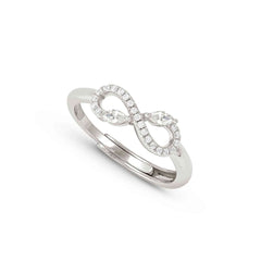 Nomination SHINE ME UP Ring aus 925er Silber, dazu mit Cubic Zirkonia besetztes Schmuckelement (010_(Infinity, Weiß))