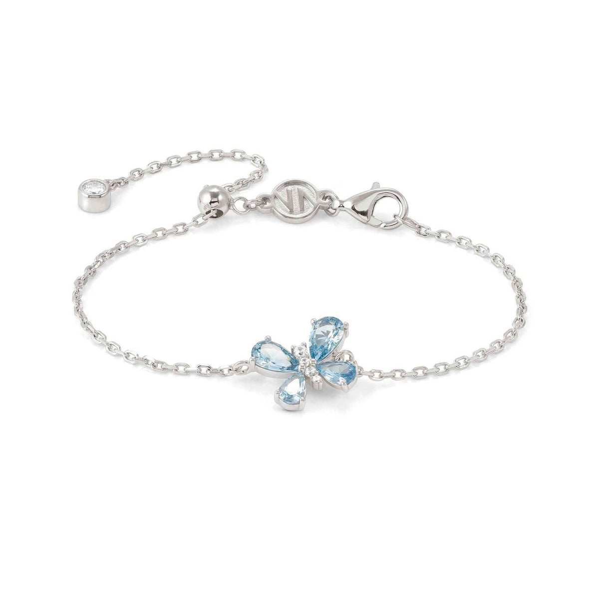 Nomination SHINE ME UP Armband aus 925er Silber, dazu mit Cubic Zirkonia besetztes Schmuckelement (005_(Schmetterling, Weiß/Hellblau))