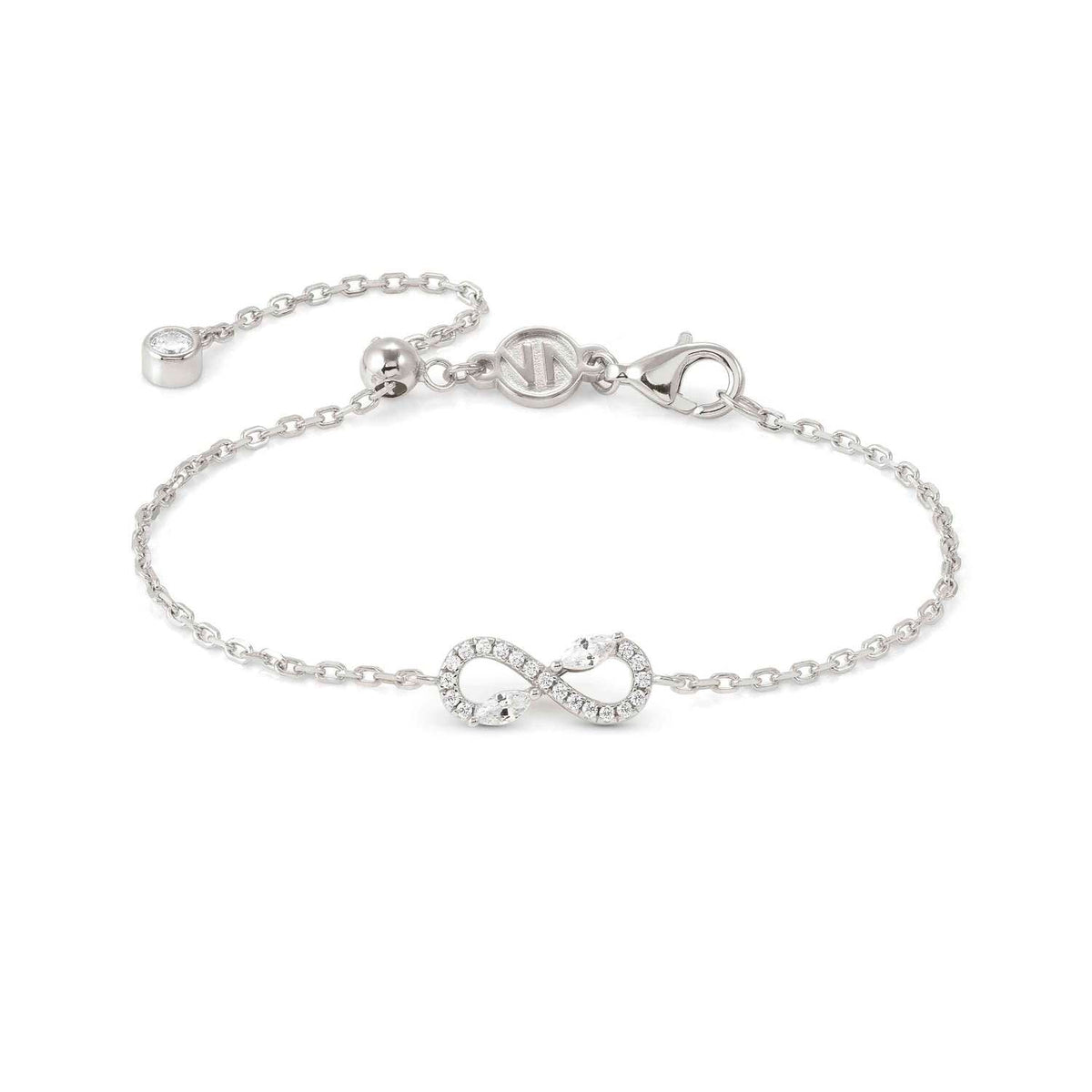 Nomination SHINE ME UP Armband aus 925er Silber, dazu mit Cubic Zirkonia besetztes Schmuckelement (010_(Infinity, Weiß))