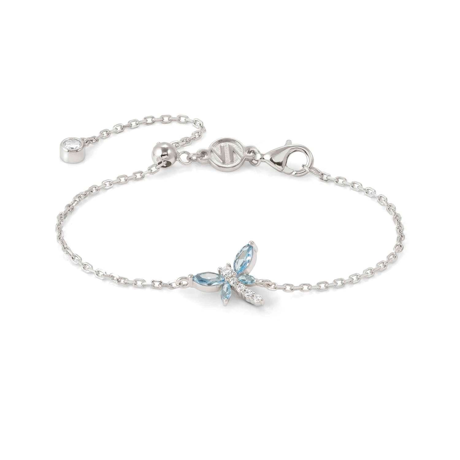 Nomination SHINE ME UP Armband aus 925er Silber, dazu mit Cubic Zirkonia besetztes Schmuckelement (011_(Libelle, Weiß/Hellblau))