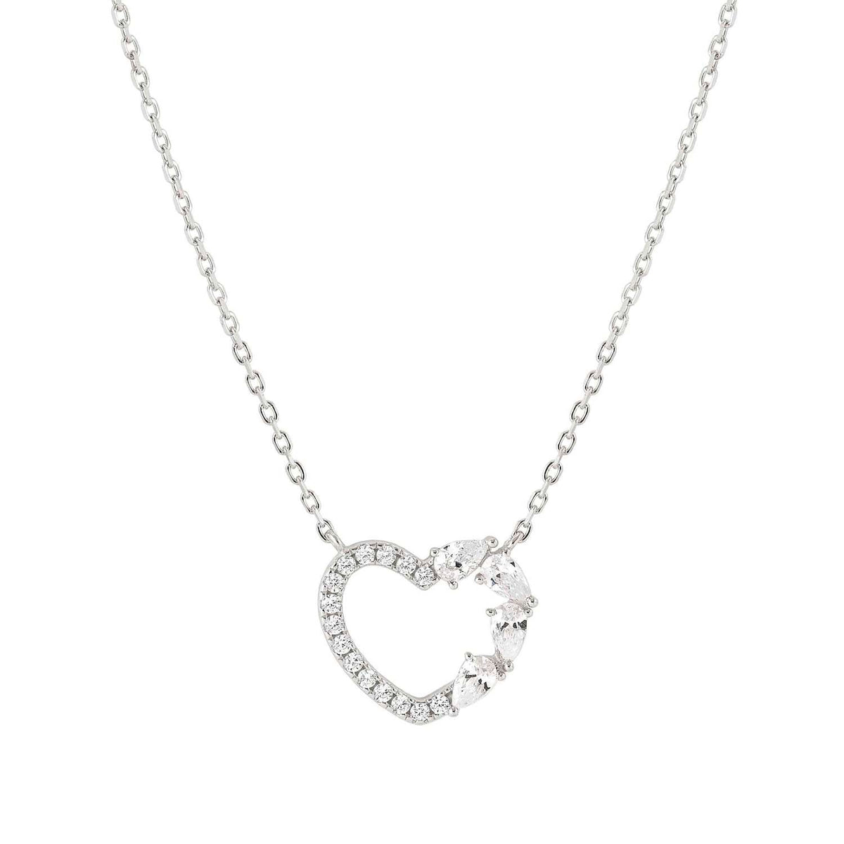 Nomination SHINE ME UP Halskette aus 925er Silber, dazu mit Cubic Zirkonia besetzter Anhänger (003_(Herz, Weiß))