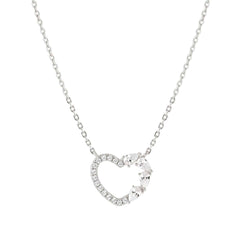 Nomination SHINE ME UP Halskette aus 925er Silber, dazu mit Cubic Zirkonia besetzter Anhänger (003_(Herz, Weiß))