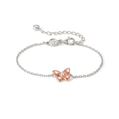 Nomination SWEETMADAME Armband aus 925er Silber, dazu mit Cubic Zirkonia verziertes Schmuckelement (041_(Schmetterling, Rosegold))