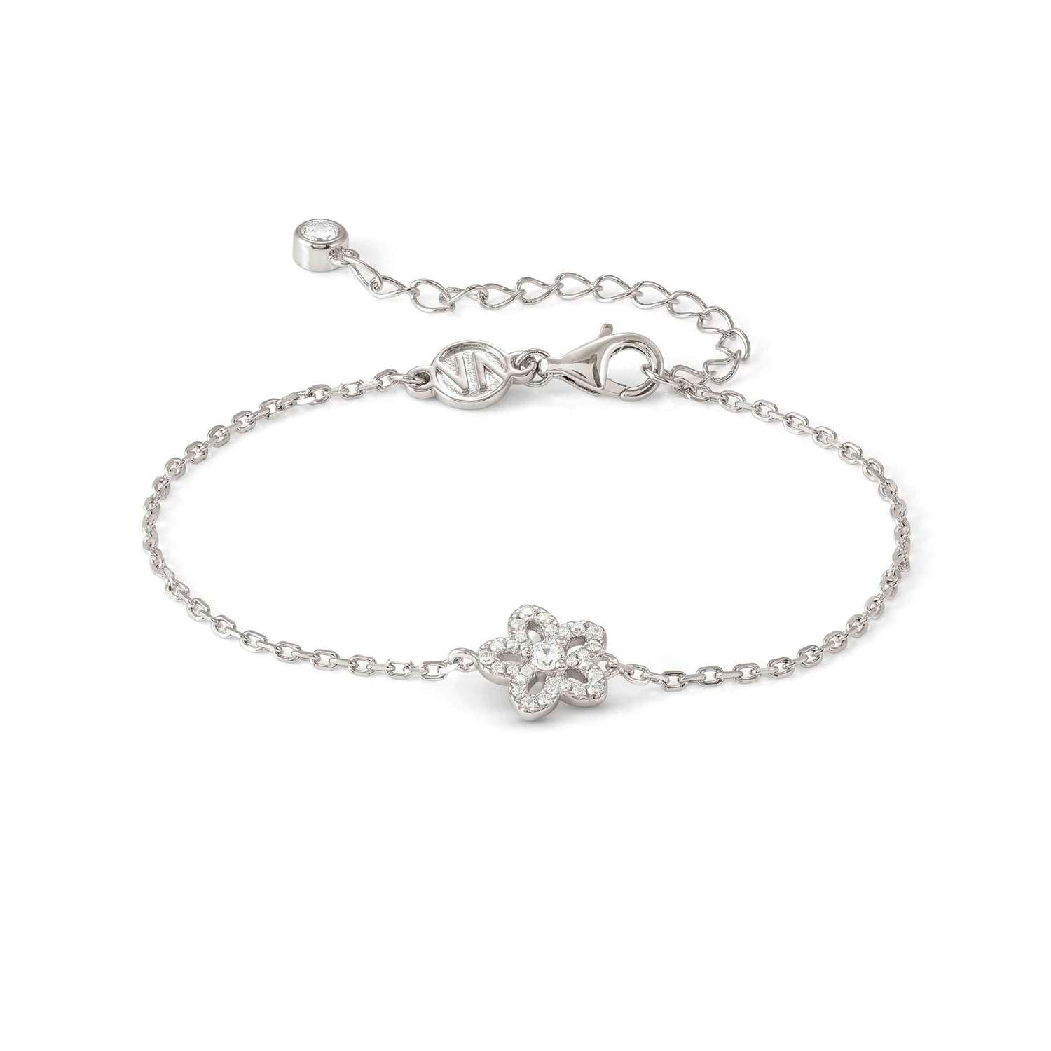 Nomination SWEETMADAME Armband aus 925er Silber, dazu mit Cubic Zirkonia in Pavé-Fassung besetztes Schmuckelement (010_Blume)