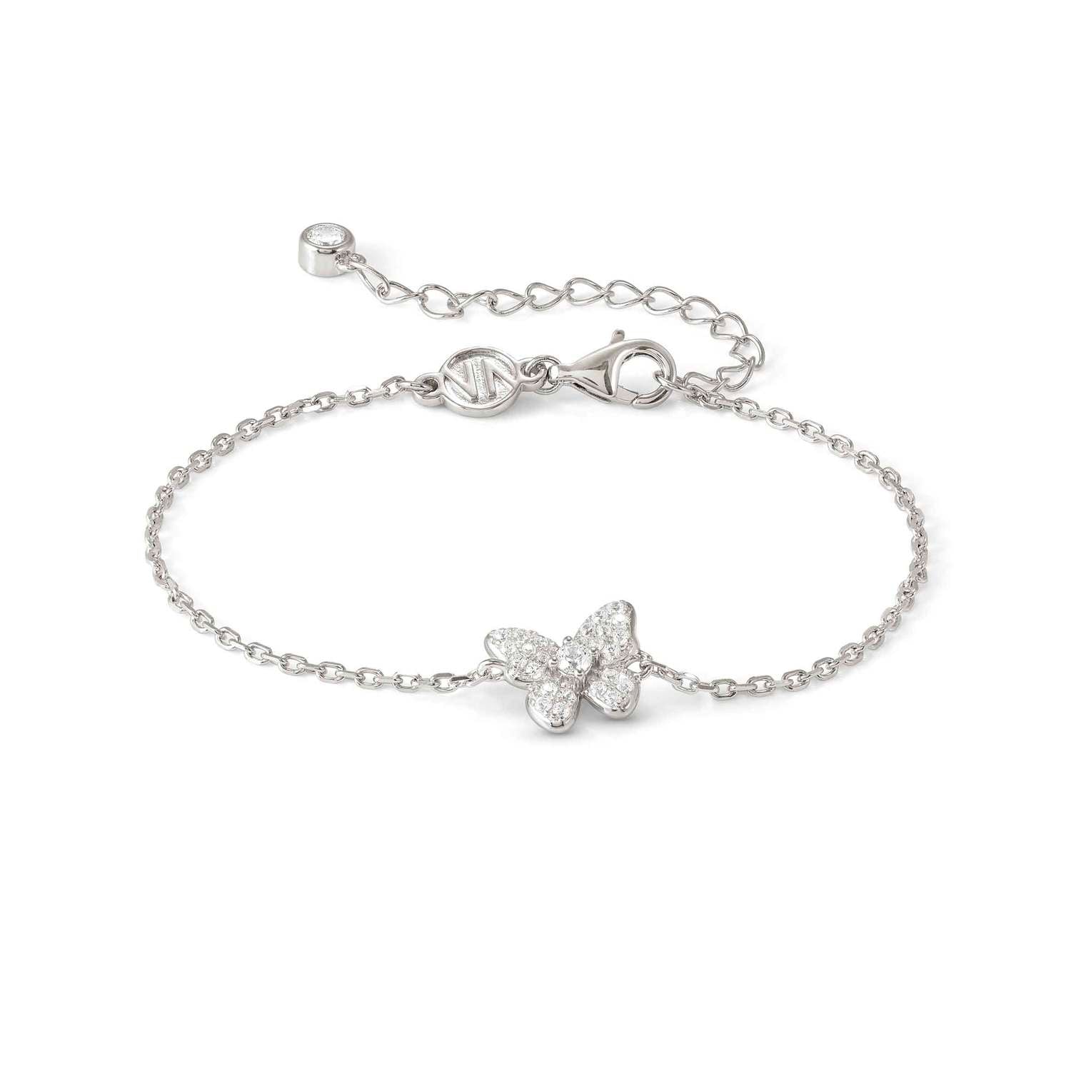 Nomination SWEETMADAME Armband aus 925er Silber, dazu mit Cubic Zirkonia in Pavé-Fassung besetztes Schmuckelement (040_(Schmetterling))